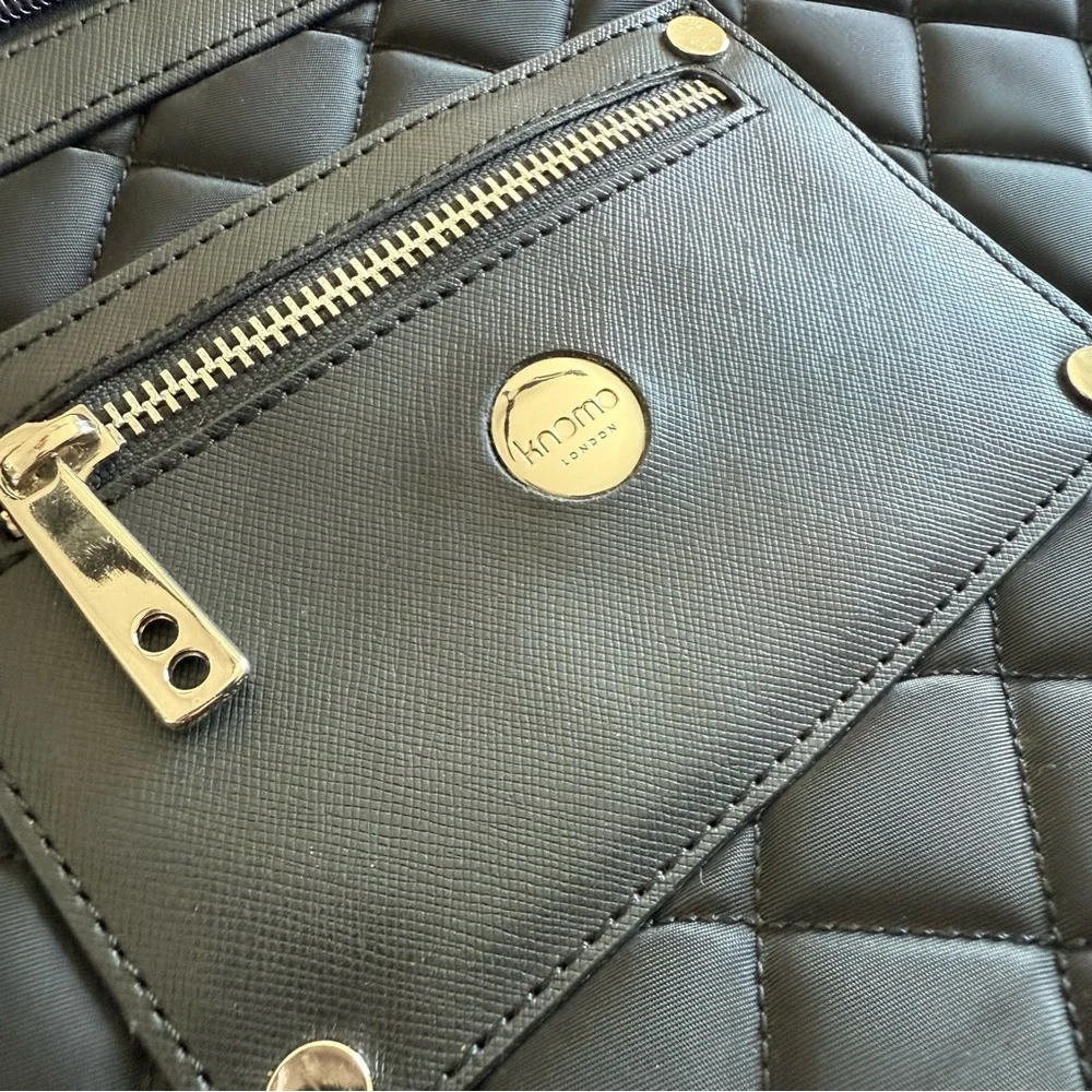 Knomo Quilted Black Laptop Bag